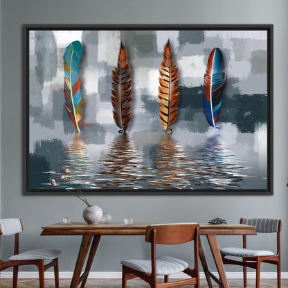 Abstract Feather Oil Painting Canvas Print