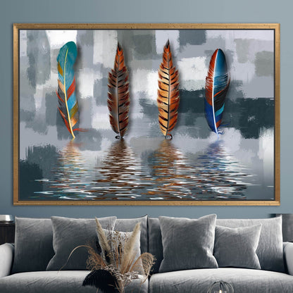 Abstract Feather Oil Painting Canvas Print