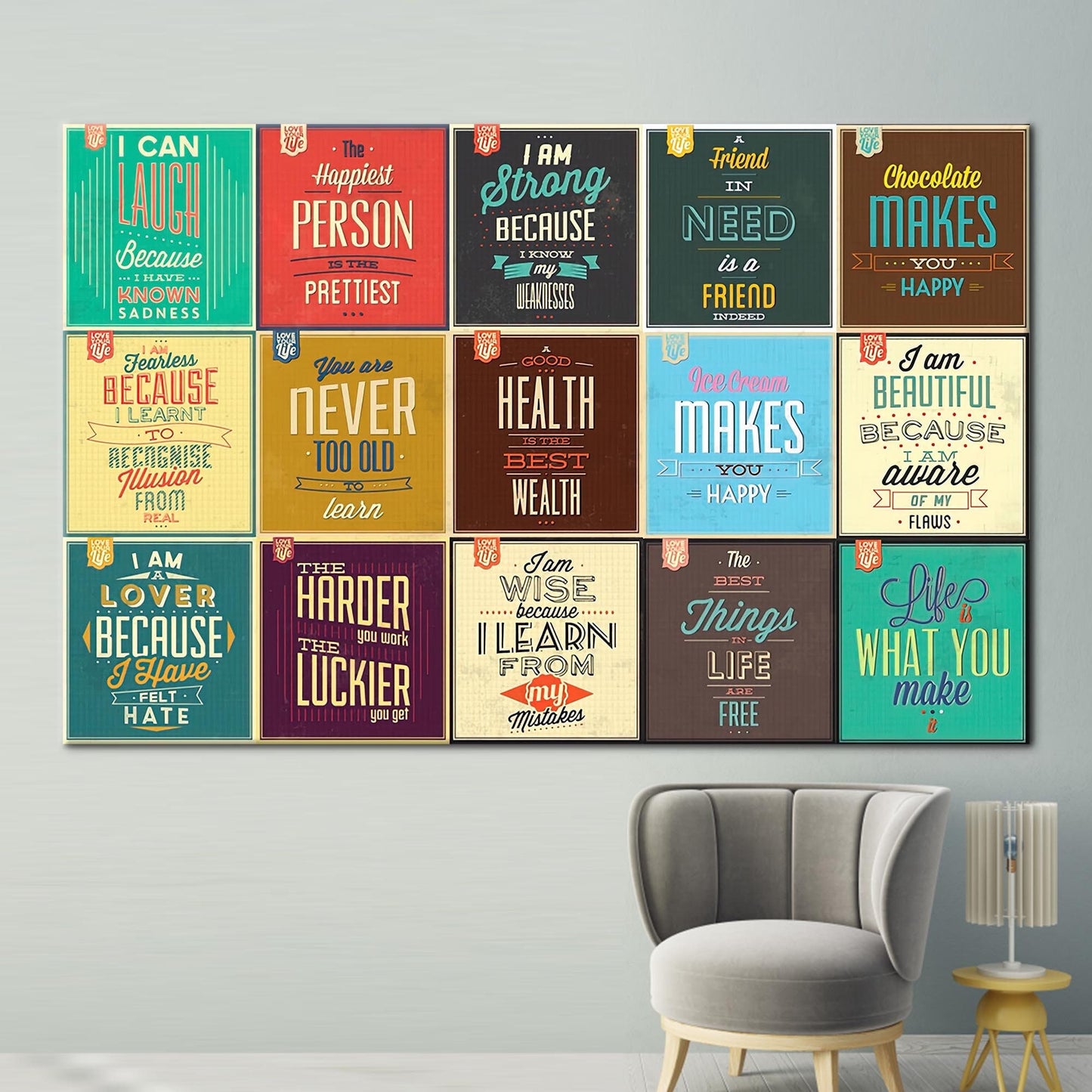 Inspirational Positive Quotes Workplace Canvas Print