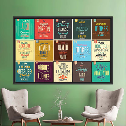 Inspirational Positive Quotes Workplace Canvas Print