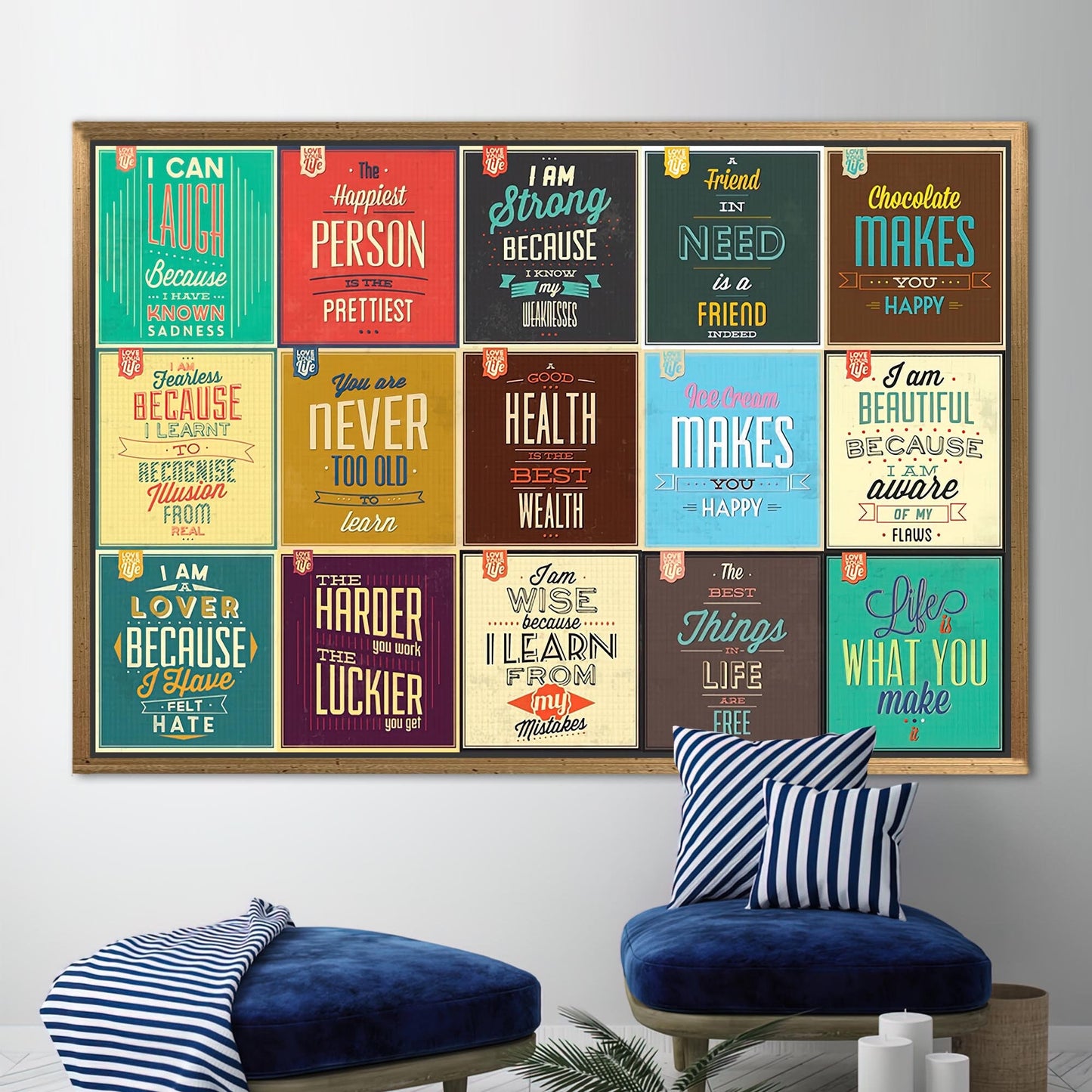 Inspirational Positive Quotes Workplace Canvas Print