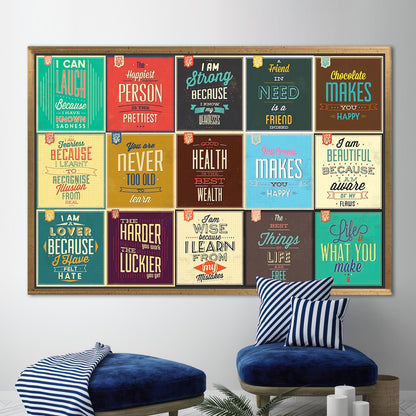 Inspirational Positive Quotes Workplace Canvas Print
