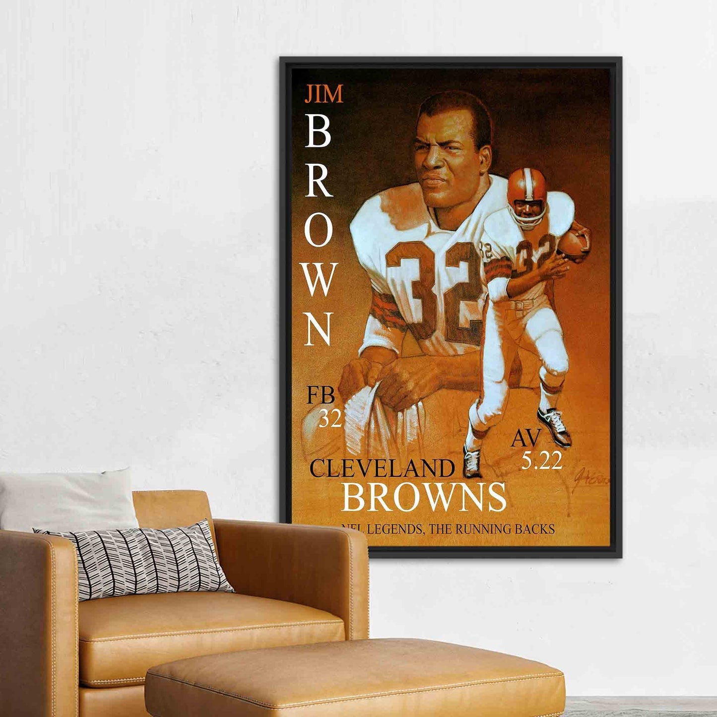 Jim Brown Palette Cleveland Browns Canvas Print
