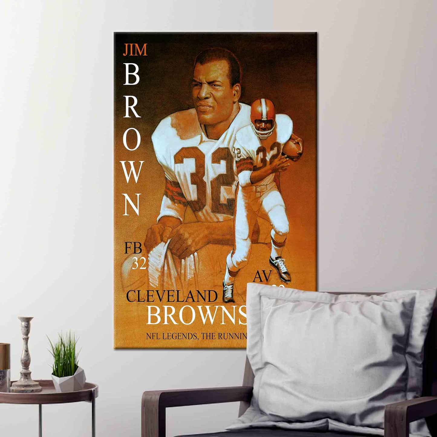 Jim Brown Palette Cleveland Browns Canvas Print