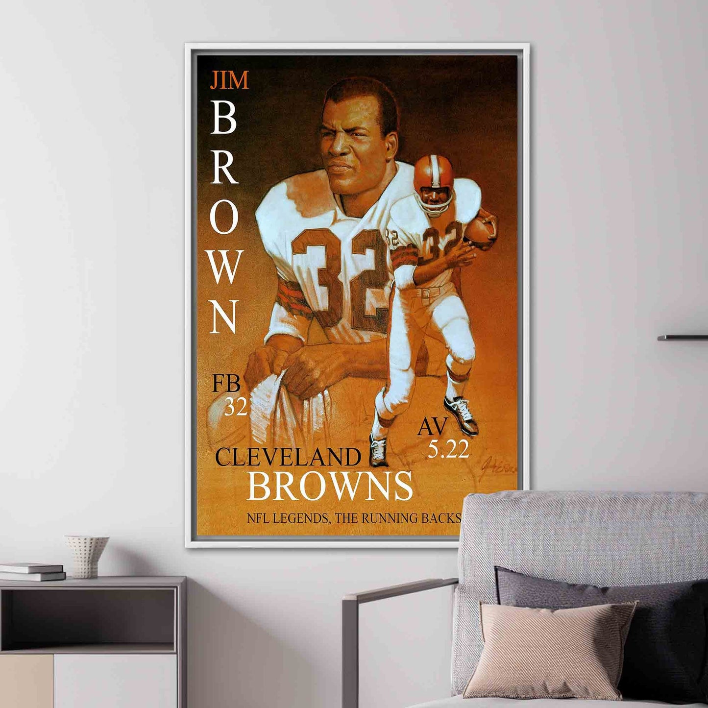 Jim Brown Palette Cleveland Browns Canvas Print