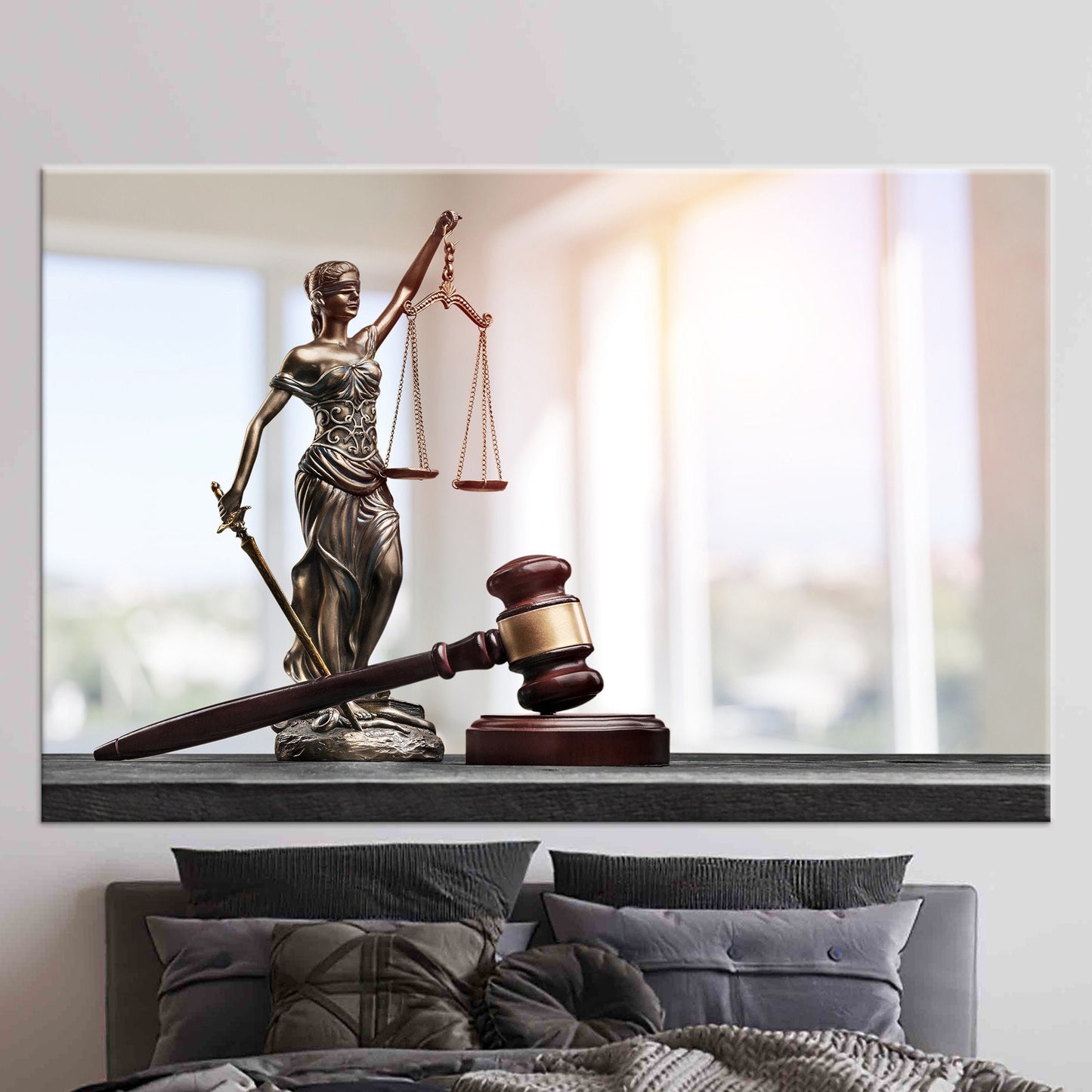 3D Lady Themis Scales Justice Canvas Print