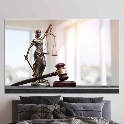 3D Lady Themis Scales Justice Canvas Print