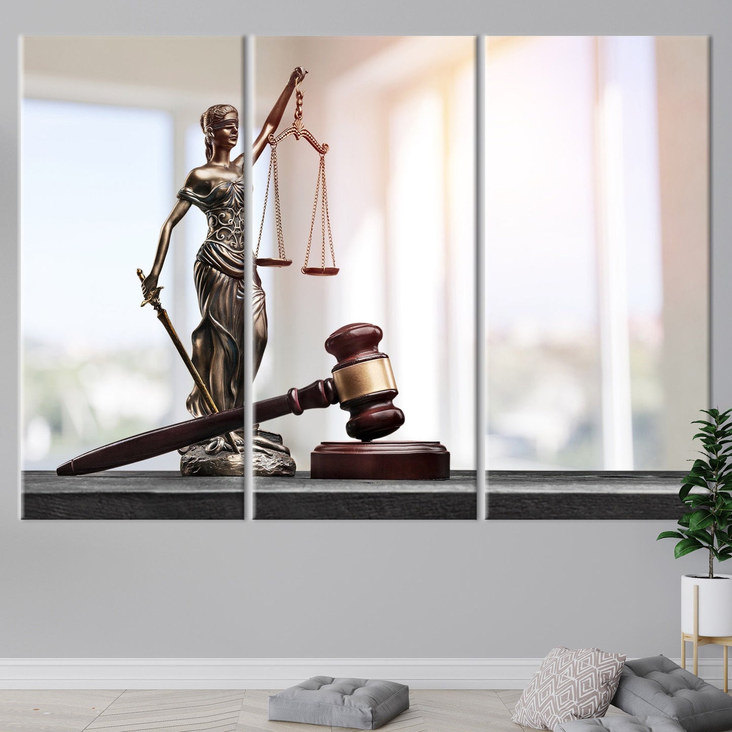 3D Lady Themis Scales Justice Canvas Print
