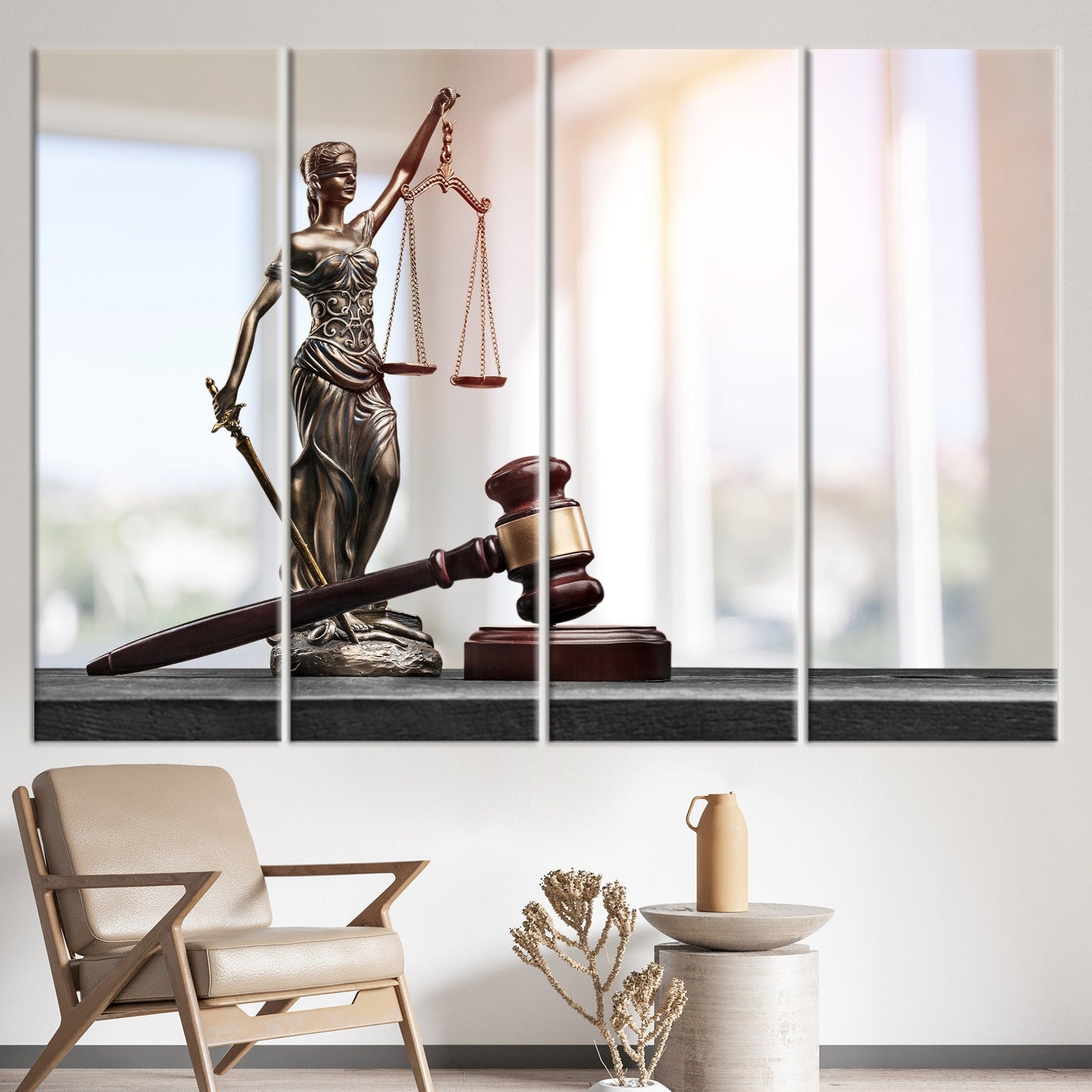 3D Lady Themis Scales Justice Canvas Print