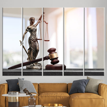 3D Lady Themis Scales Justice Canvas Print