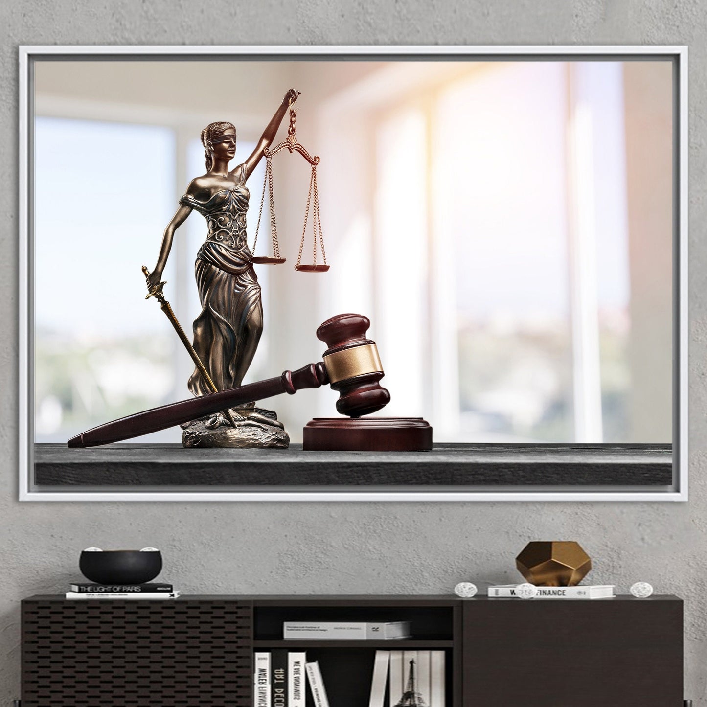 3D Lady Themis Scales Justice Canvas Print