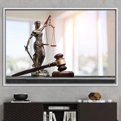 3D Lady Themis Scales Justice Canvas Print