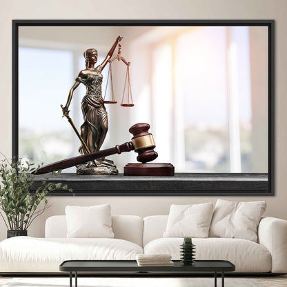 3D Lady Themis Scales Justice Canvas Print