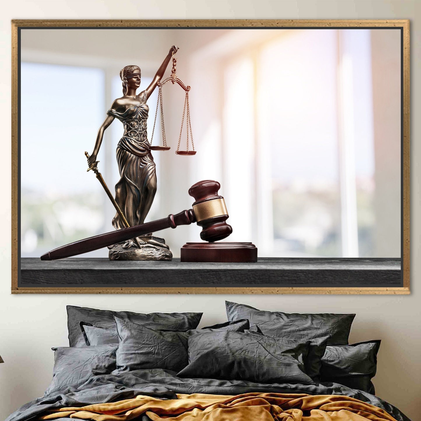 3D Lady Themis Scales Justice Canvas Print