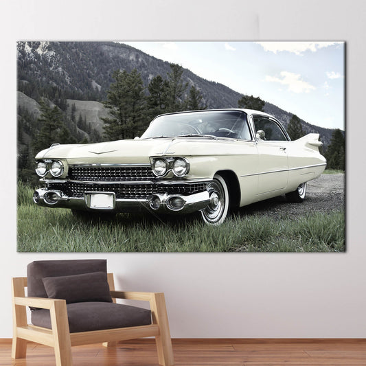 Vintage Car Art Canvas Print - Retro Car Lover Gift for Garage Wall Decor