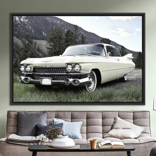 Vintage Car Art Canvas Print - Retro Car Lover Gift for Garage Wall Decor