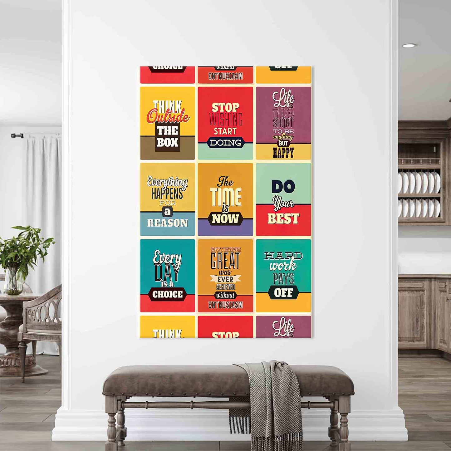 Vibrant Positive Quotes Workplace Canvas Print
