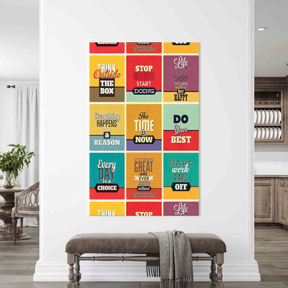 Vibrant Positive Quotes Workplace Canvas Print