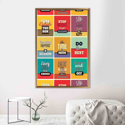 Vibrant Positive Quotes Workplace Canvas Print