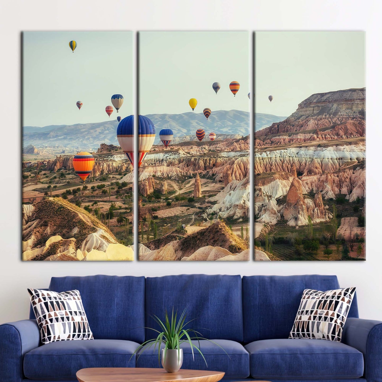 Printed Canvas Art: Air Balloon View Canvas, Urgup Wall Art, Goreme Landscape