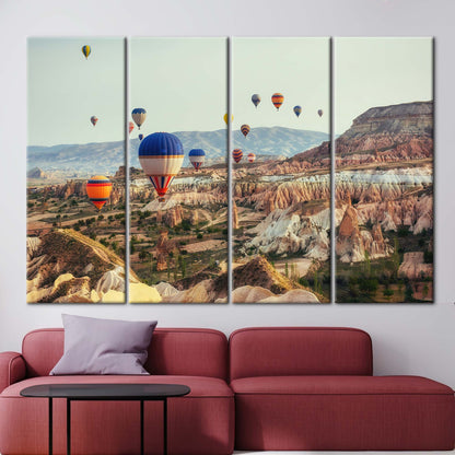 Printed Canvas Art: Air Balloon View Canvas, Urgup Wall Art, Goreme Landscape