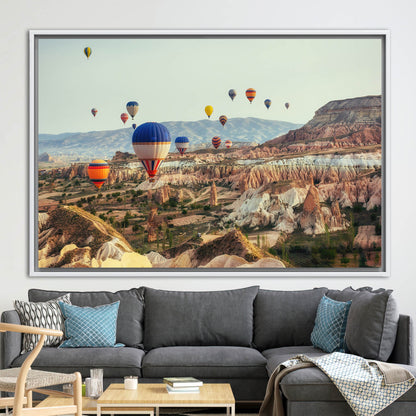 Printed Canvas Art: Air Balloon View Canvas, Urgup Wall Art, Goreme Landscape