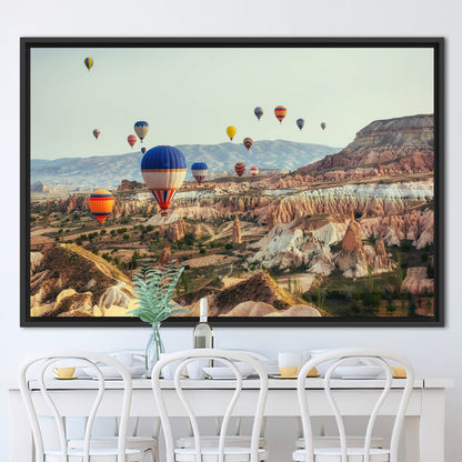 Printed Canvas Art: Air Balloon View Canvas, Urgup Wall Art, Goreme Landscape