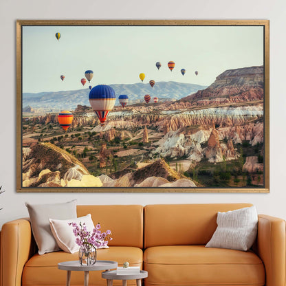 Printed Canvas Art: Air Balloon View Canvas, Urgup Wall Art, Goreme Landscape