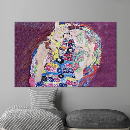 Vintage Klimt Artwork Canvas Print - The Virgin Famous Reproduction Poster