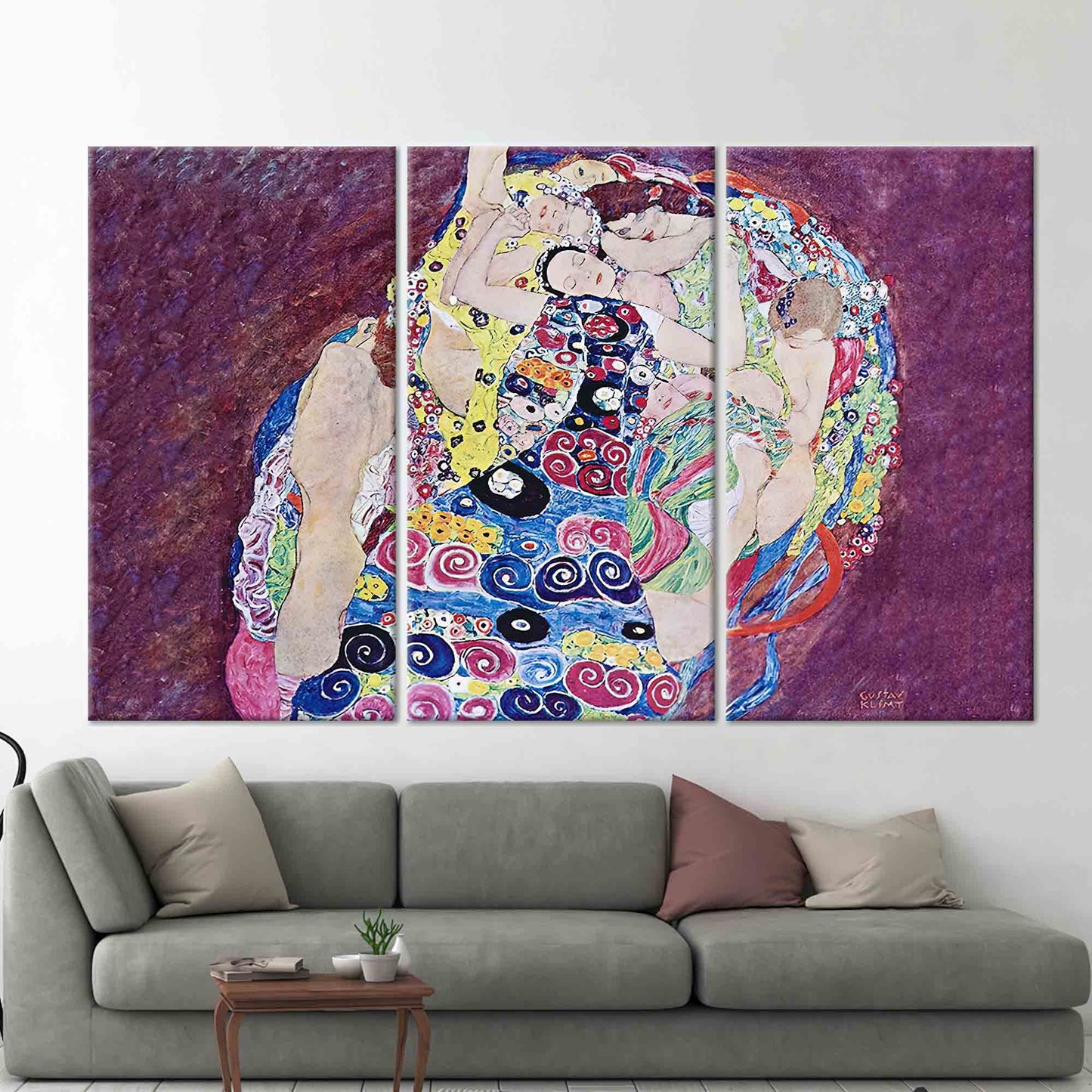 Vintage Klimt Artwork Canvas Print - The Virgin Famous Reproduction Poster