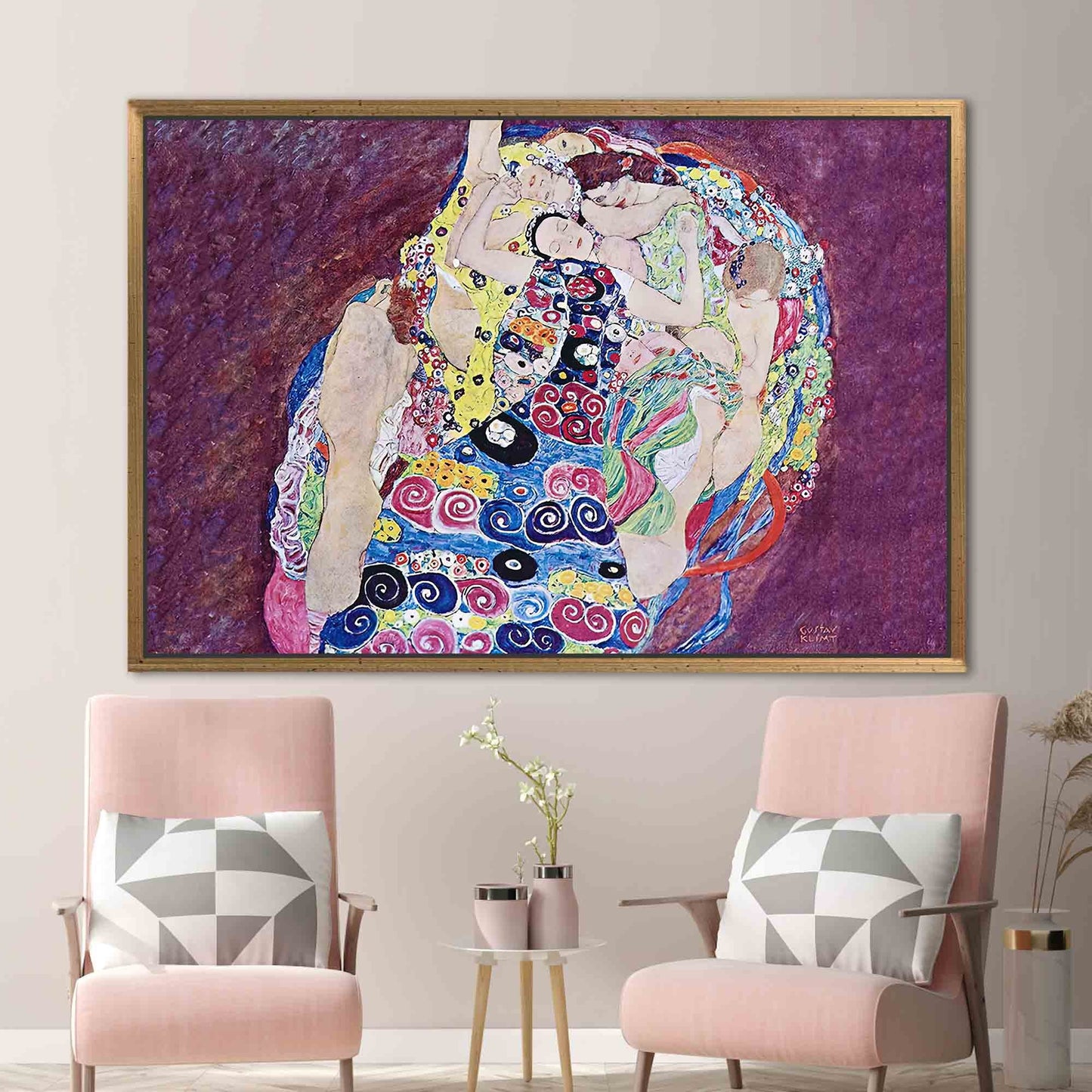 Vintage Klimt Artwork Canvas Print - The Virgin Famous Reproduction Poster