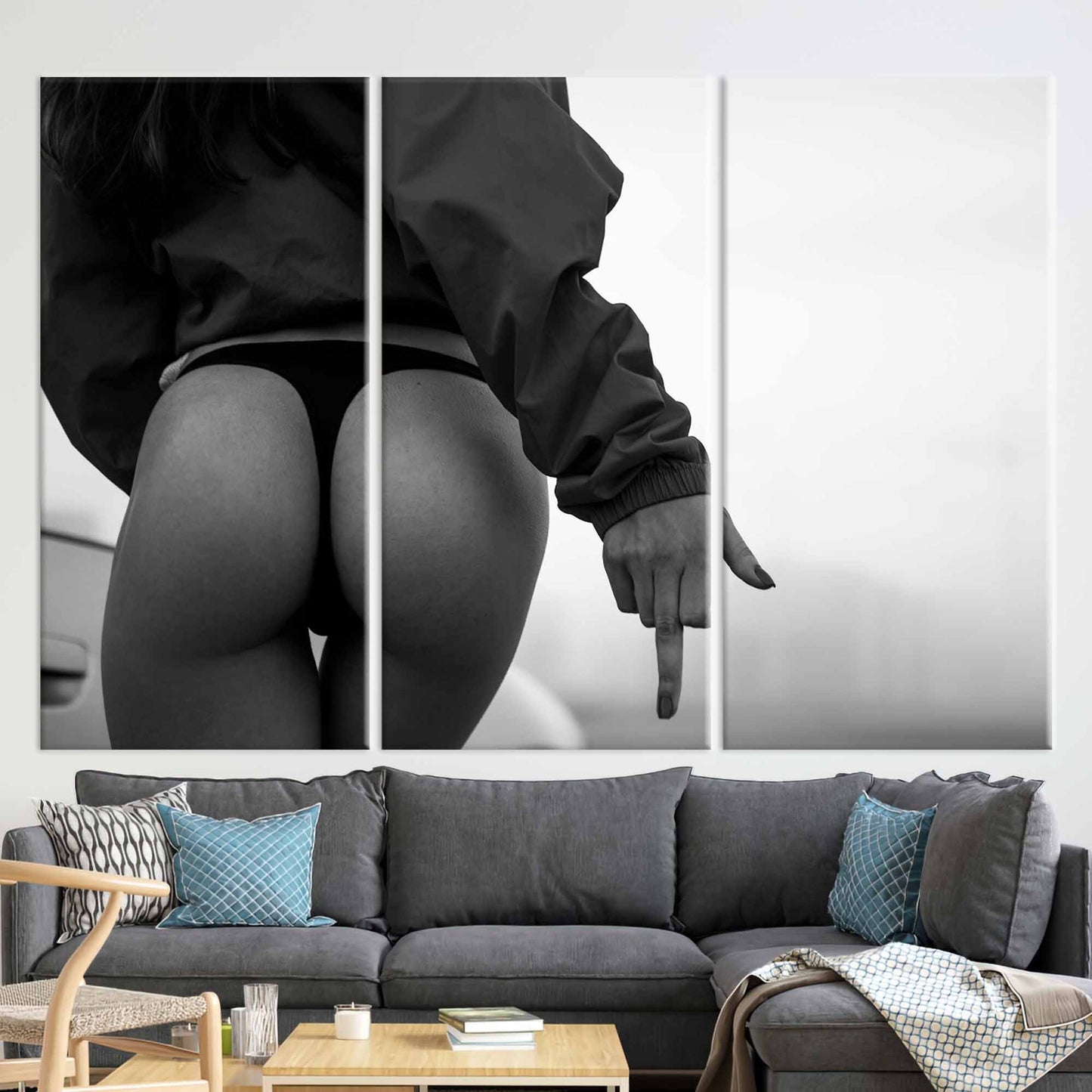 Sensual Black Thong Erotic Photo Canvas Print
