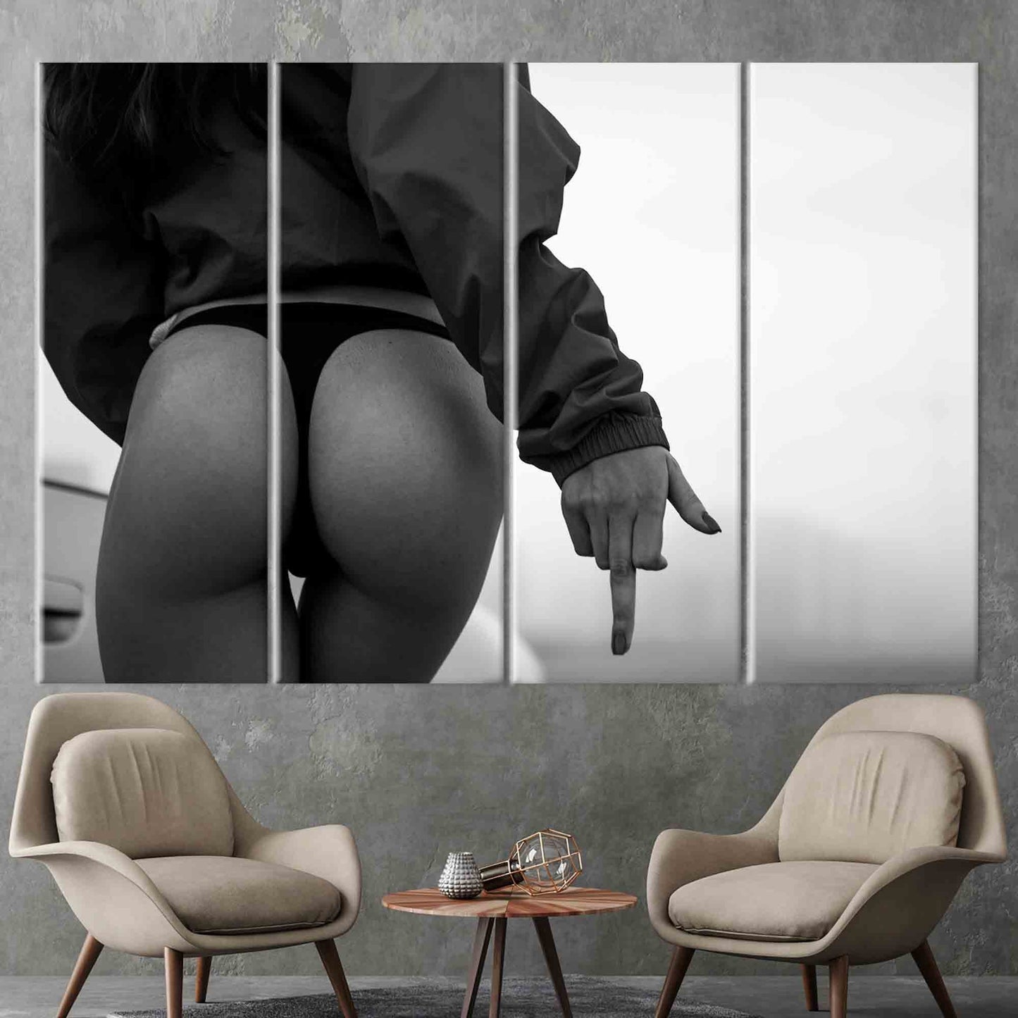 Sensual Black Thong Erotic Photo Canvas Print