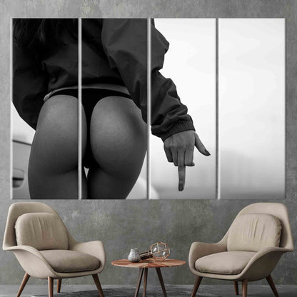 Sensual Black Thong Erotic Photo Canvas Print