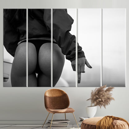 Sensual Black Thong Erotic Photo Canvas Print