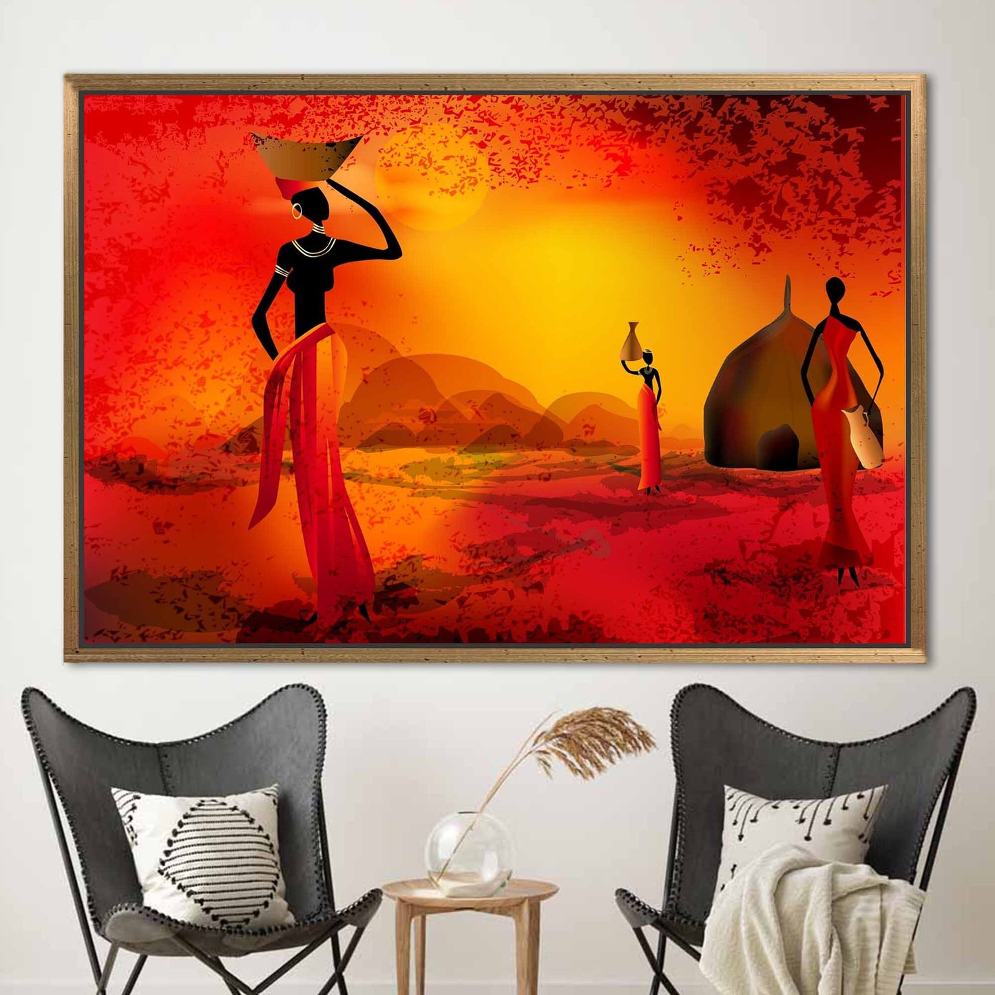 Black Woman Abstract African Landscape Canvas Print