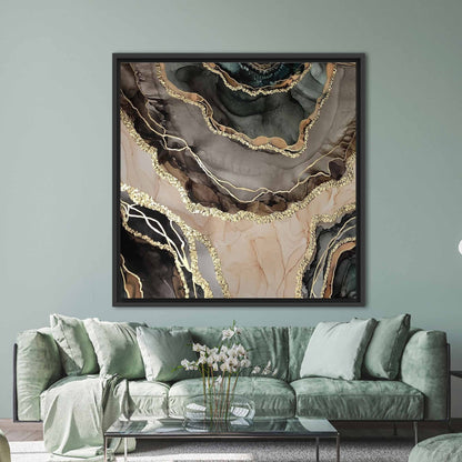 Gold Marble Abstract Alcohol Ink Canvas Print