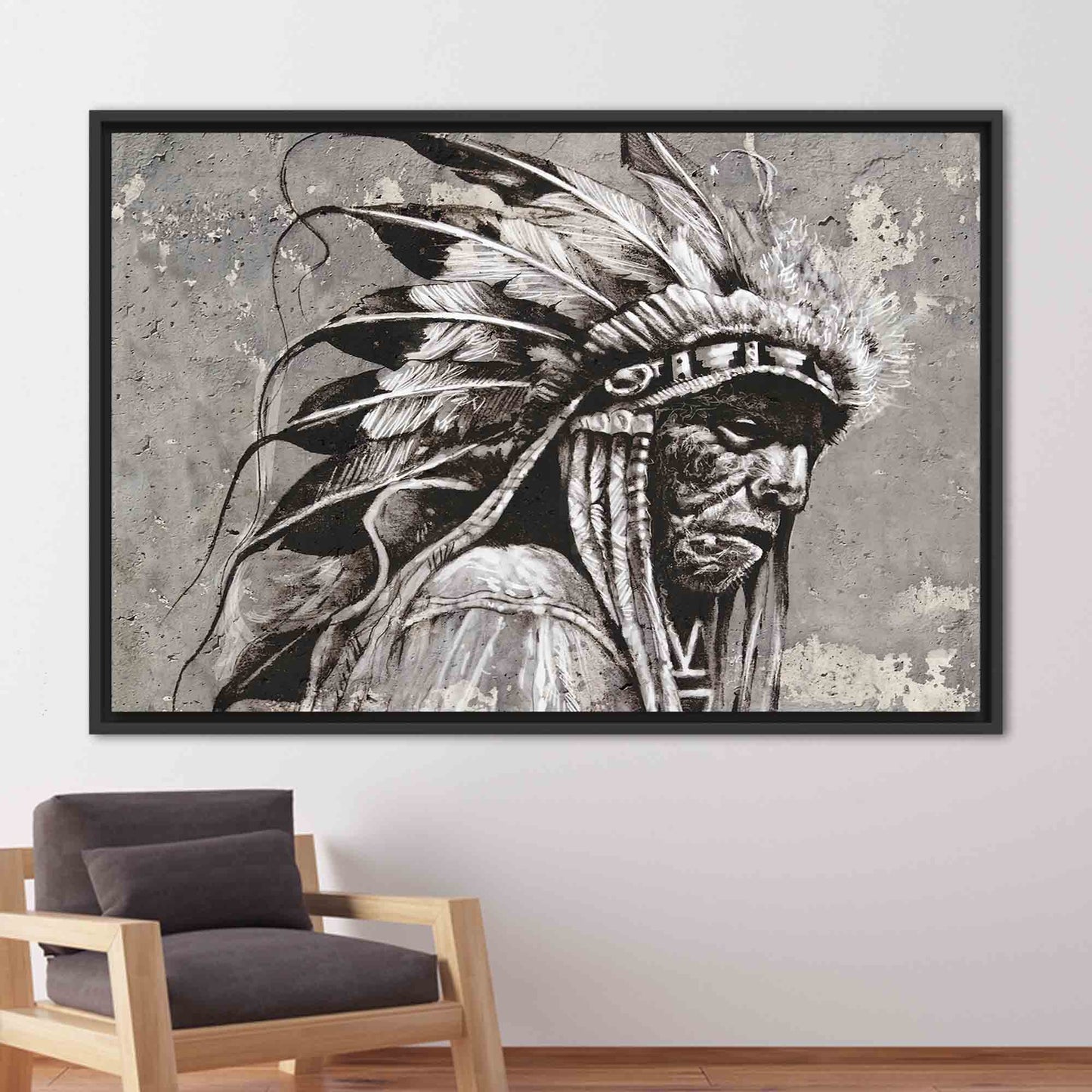 Native American Chief Abstract Canvas Print