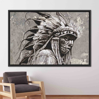 Native American Chief Abstract Canvas Print