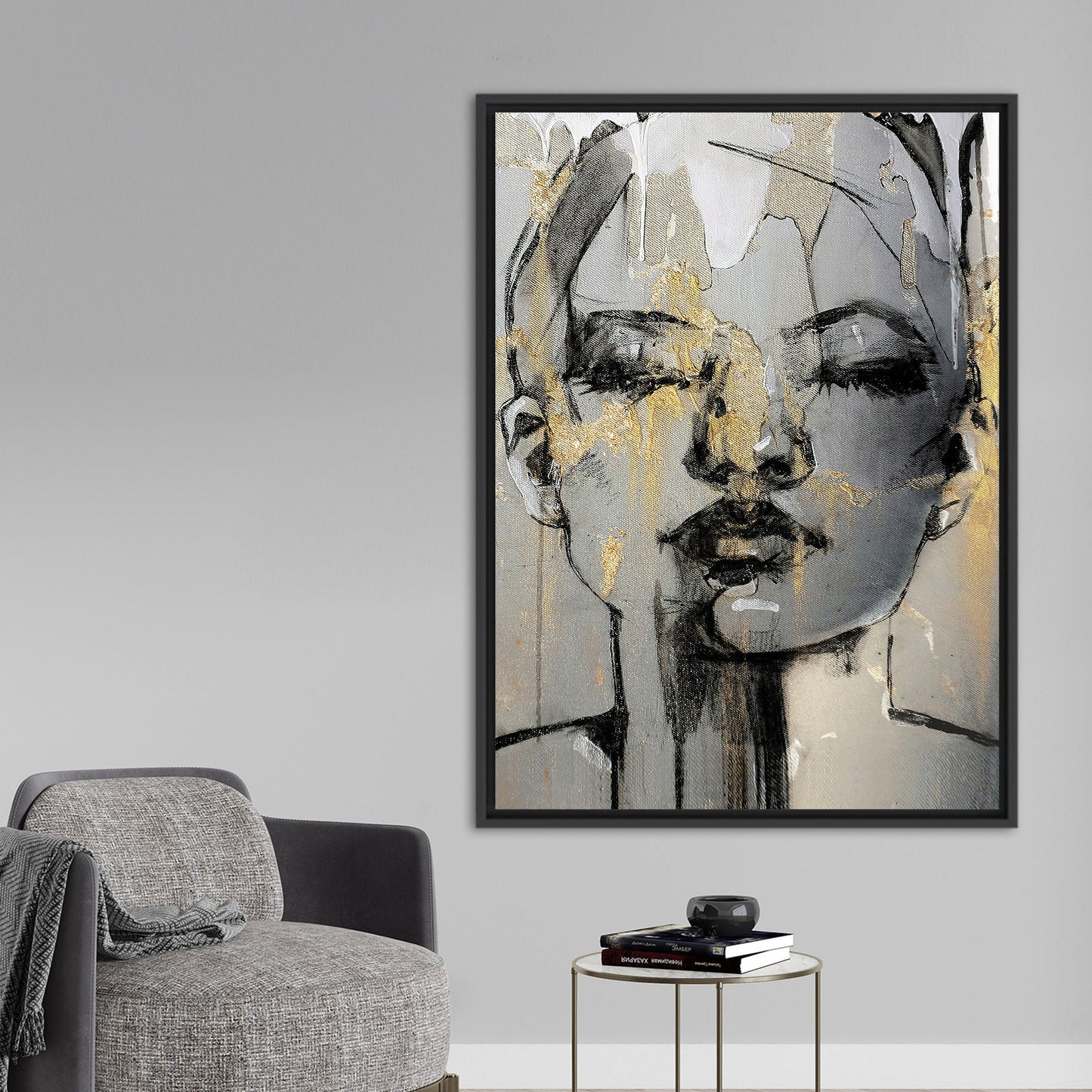 Abstract Woman Face Canvas Print - Trendy Wall Art with Unique Palette and Layout