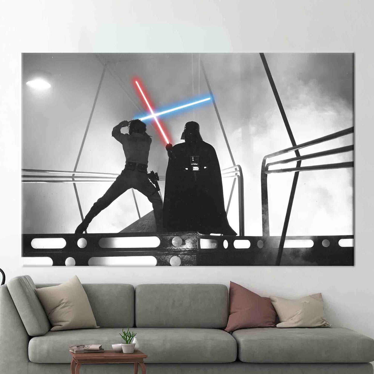 Darth Vader Luke Skywalker Fight Canvas Print