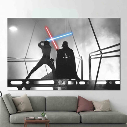 Darth Vader Luke Skywalker Fight Canvas Print