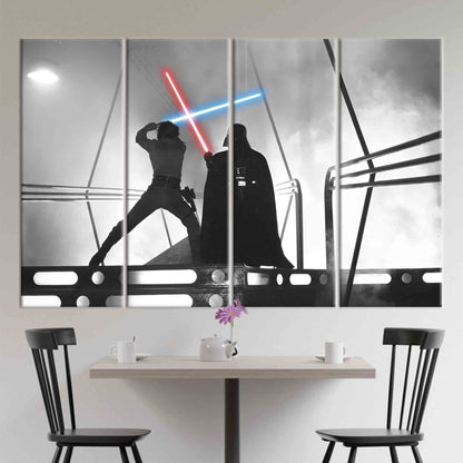 Darth Vader Luke Skywalker Fight Canvas Print