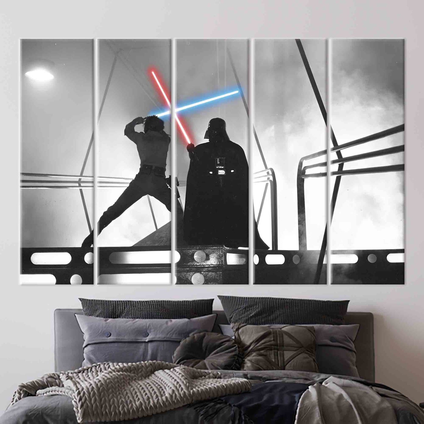 Darth Vader Luke Skywalker Fight Canvas Print