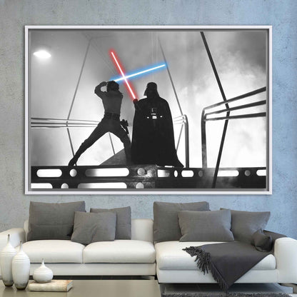 Darth Vader Luke Skywalker Fight Canvas Print