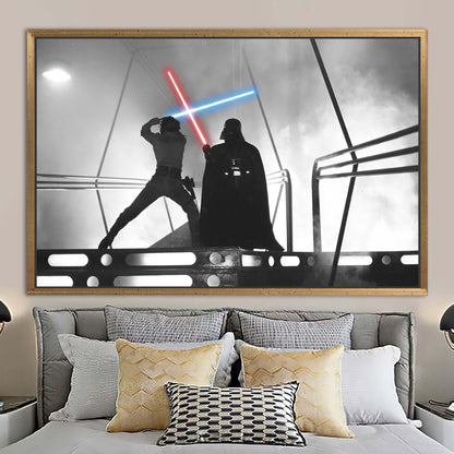 Darth Vader Luke Skywalker Fight Canvas Print