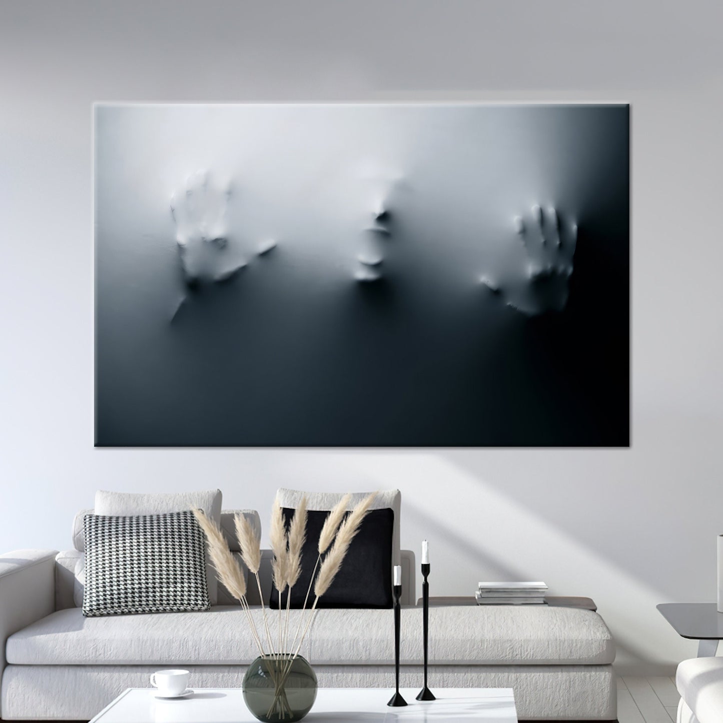 Gray Screaming Man Canvas Print