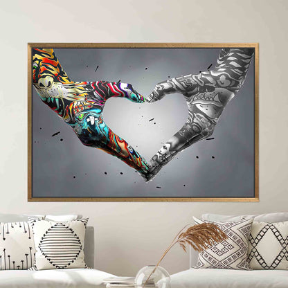 Love Graffiti Hand Bedroom Canvas Print