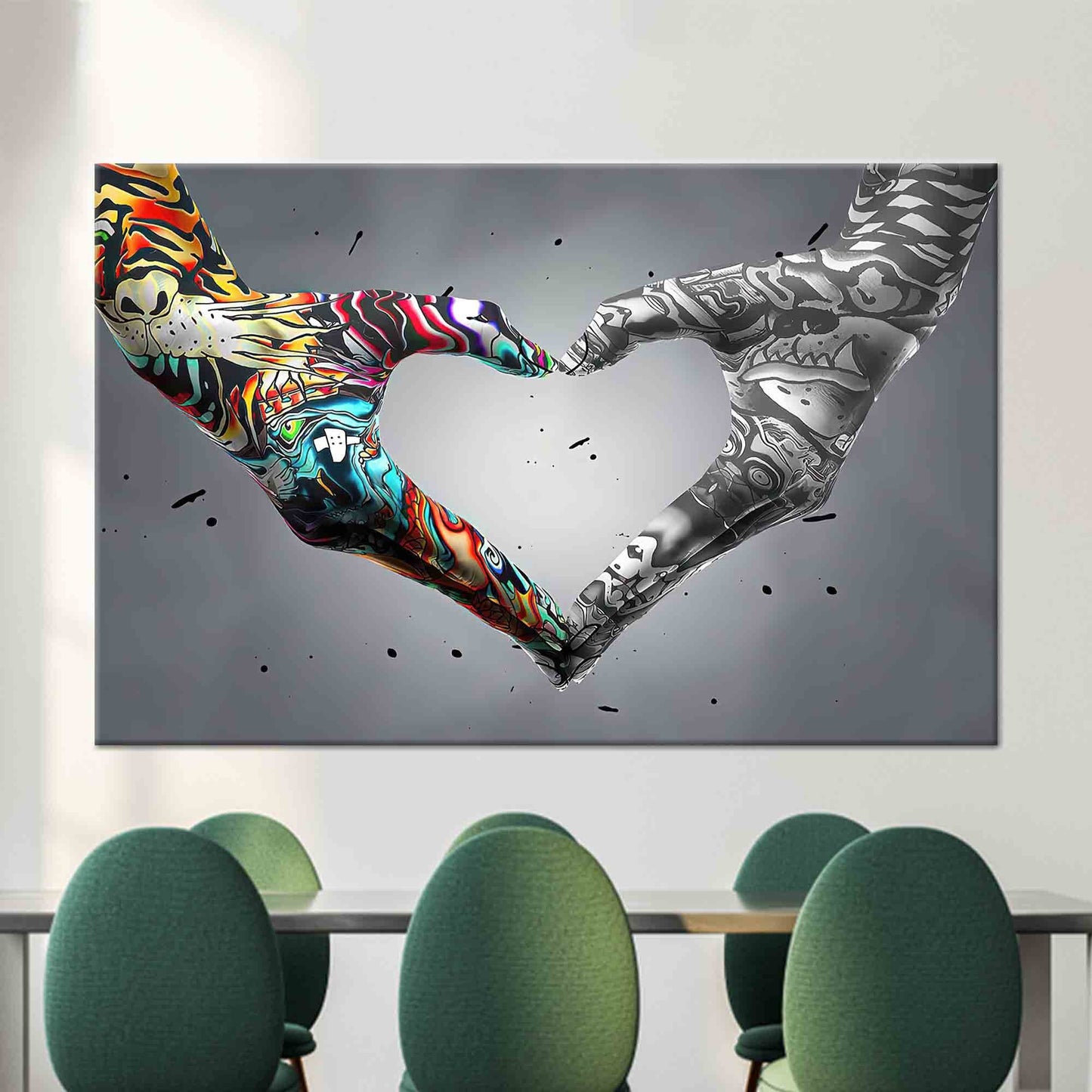 Love Graffiti Hand Bedroom Canvas Print