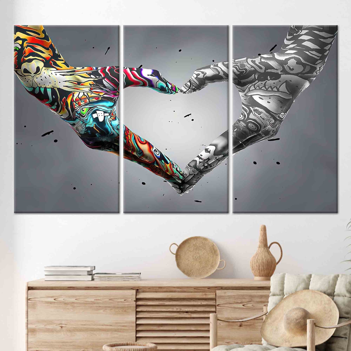 Love Graffiti Hand Bedroom Canvas Print